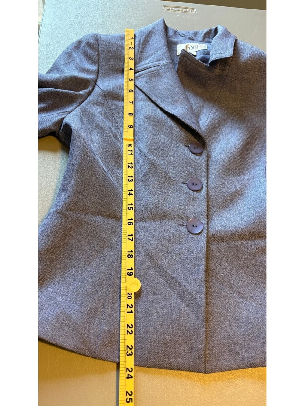 Le Suit Purple Herringbone Blazer Women's Size 10 - Picture 8 of 8